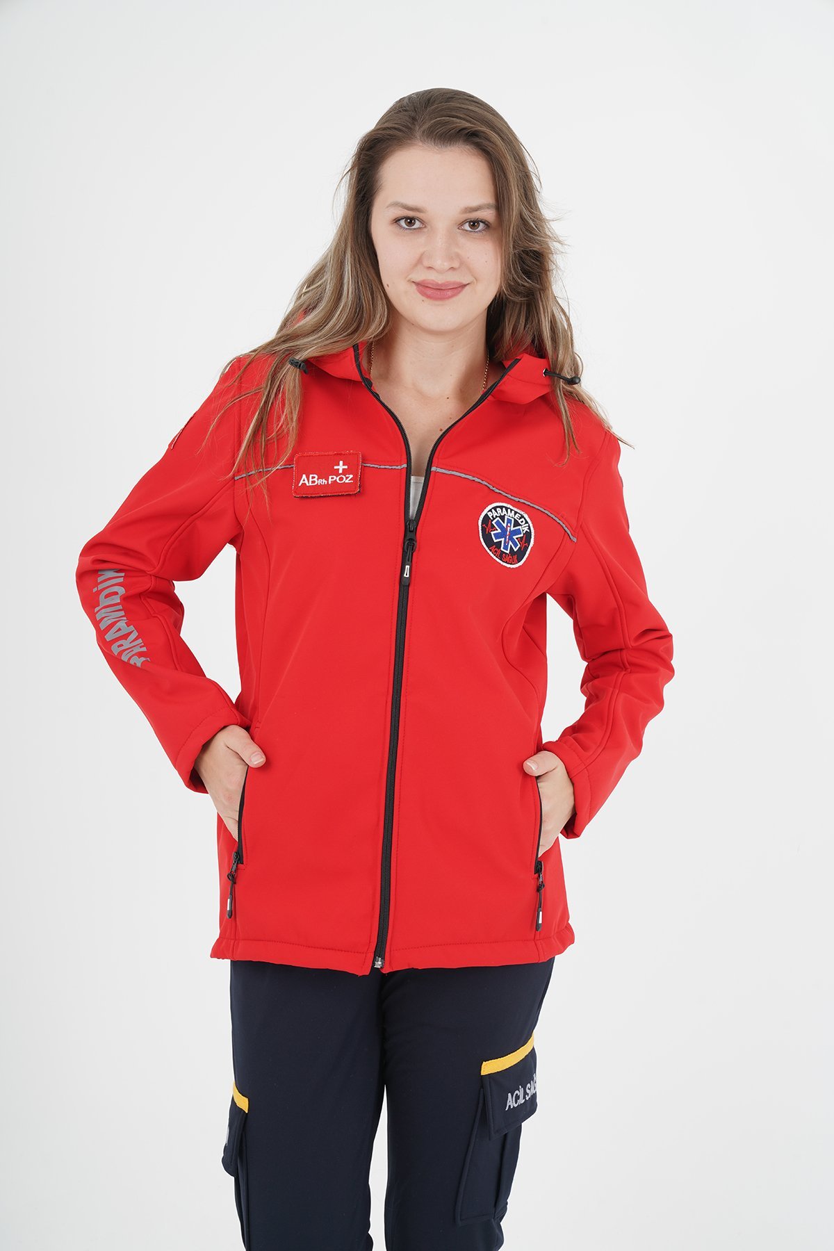 Yeni Paramedik Kırmızı Shoftshell Mont (Unisex-Su Geçirmez)
