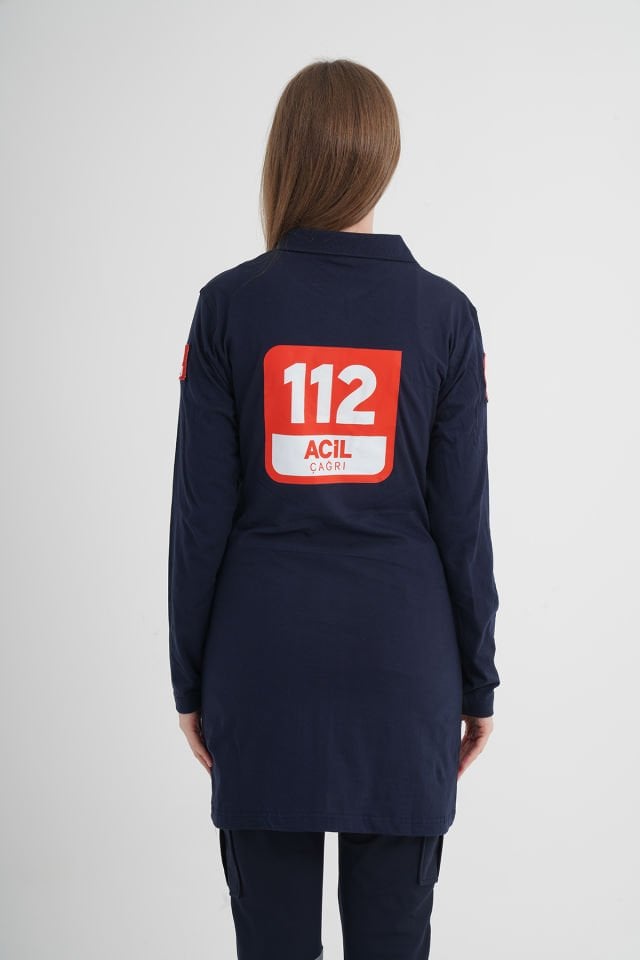 Yeni 112 Acil Çağrı Merkezi Lacivert Penye Tunik (Unisex)