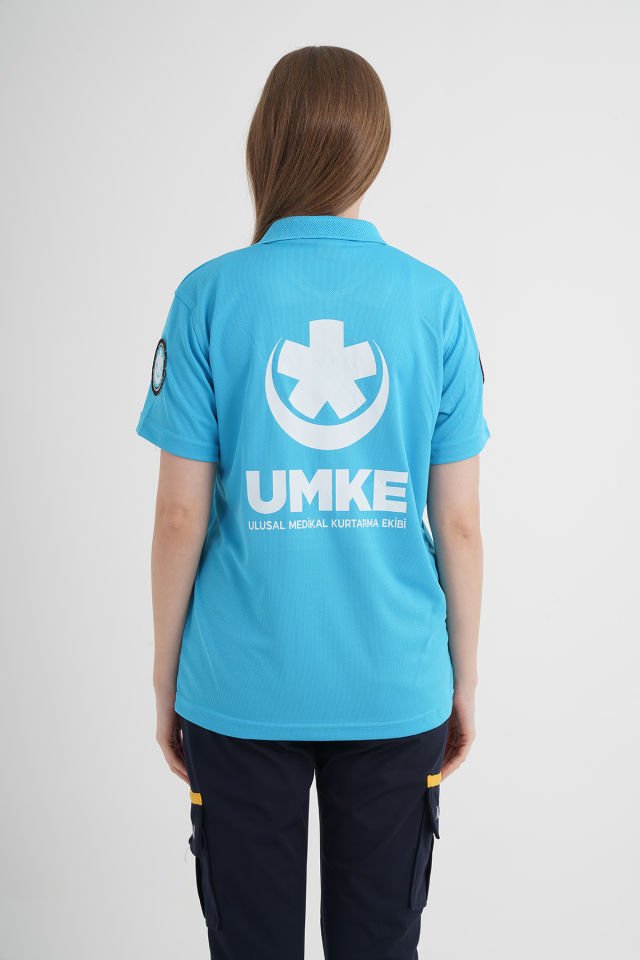 Yeni Turkuaz UMKE Polo Yaka Comfort T-shirt(Unisex-Fileli)