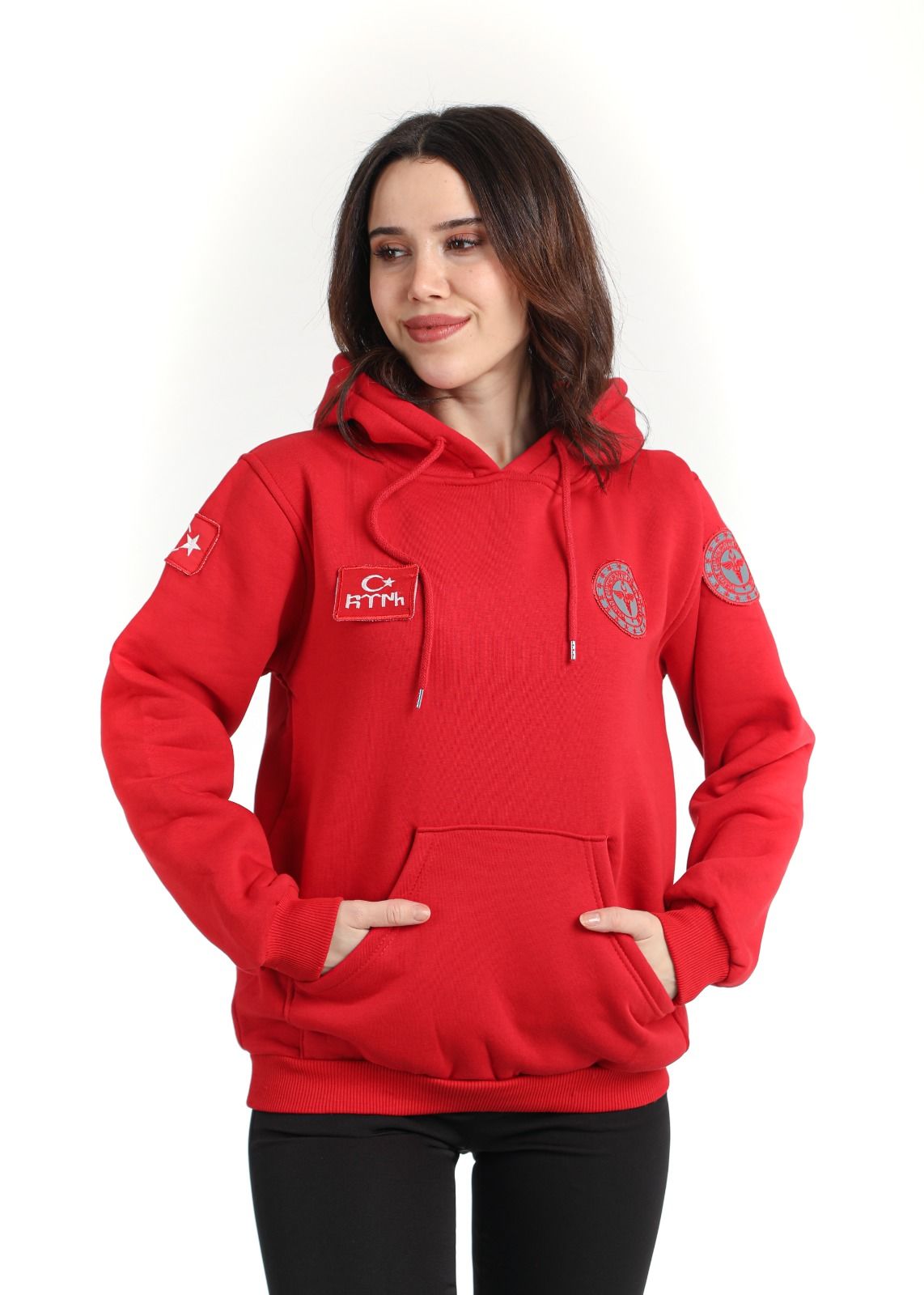 Yeni 112 Acil Kırmızı Kapşonlu Swit (Unisex)