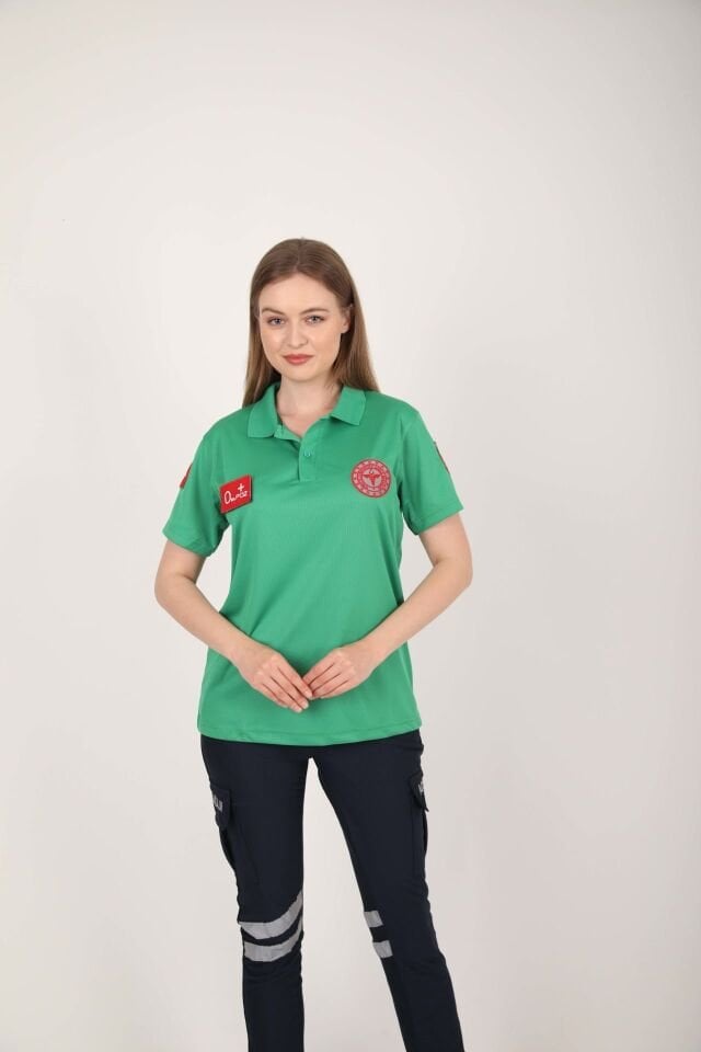 112 Acil Sağlık Polo Yaka Comfort T-shirt (Unisex-Fileli)