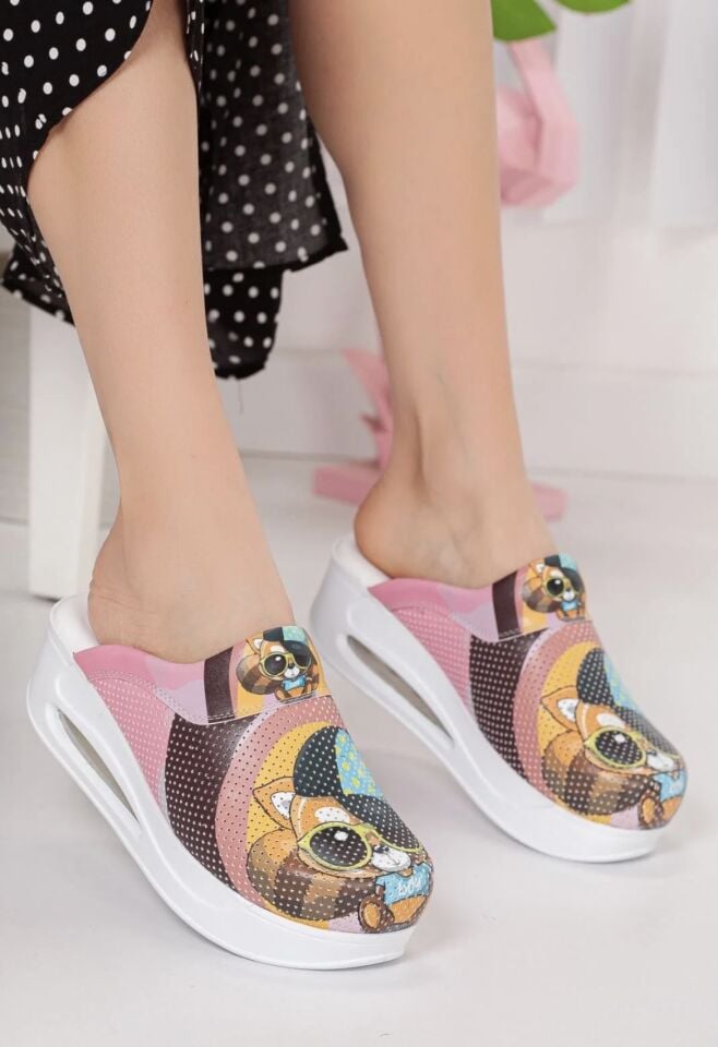 Renkli Hayvan Desenli Airmax Ortopedik Terlik