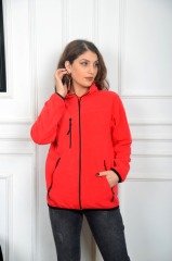 Kırmızı Fermuarlı Polar (Unisex)