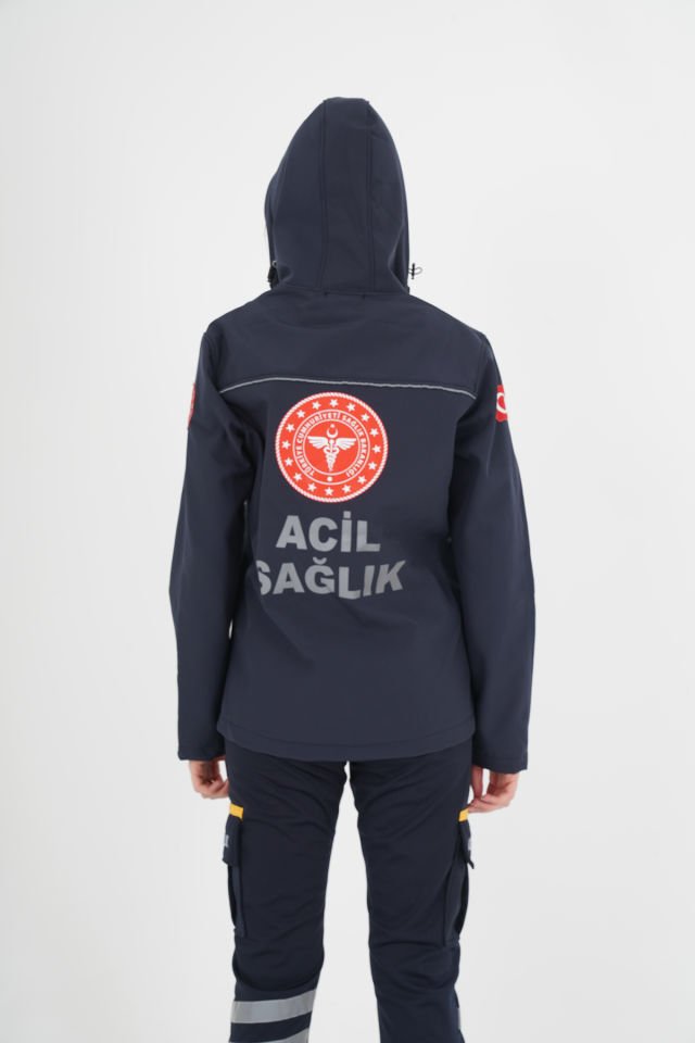 Yeni 112 Acil Sağlık Lacivert Shoftshell Mont (Su Geçirmez-Unisex)