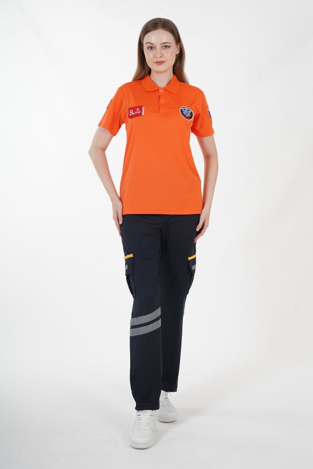 Yeni Paramedik Turuncu Polo Yaka Comfort T-shirt (Unisex-Fileli)