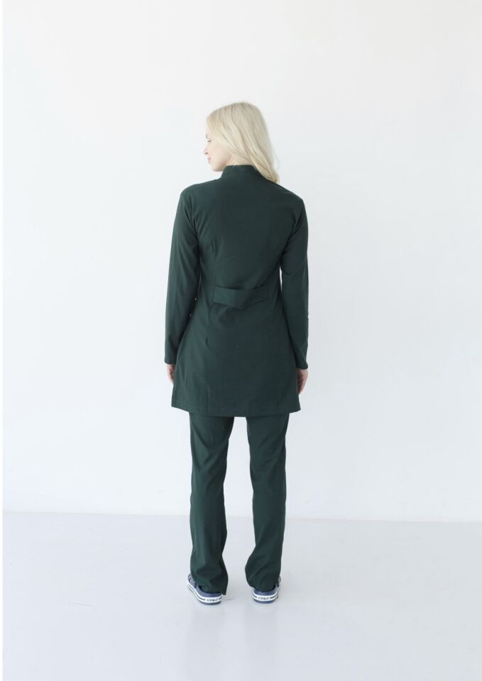 Tesettür Likralı Takım Avcı Yeşili Cerrahi Forma