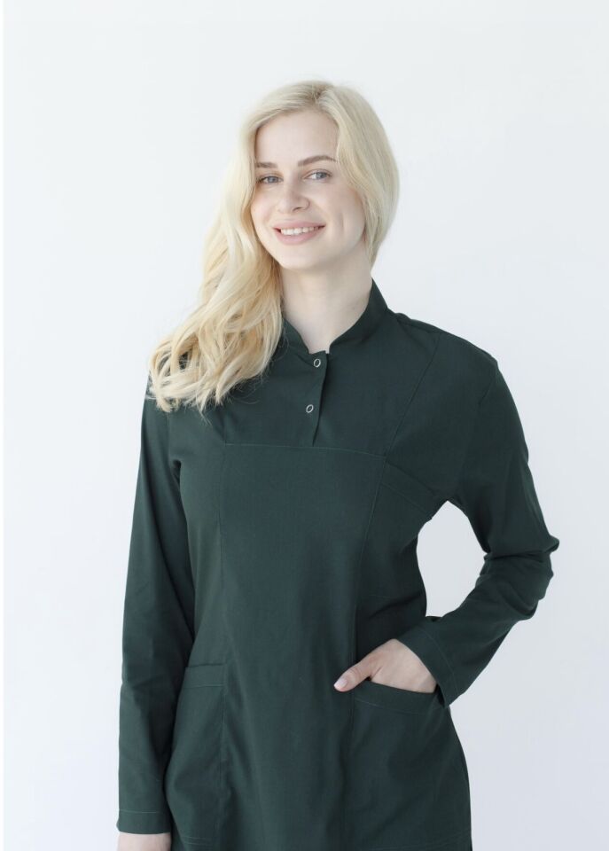 Tesettür Likralı Takım Avcı Yeşili Cerrahi Forma