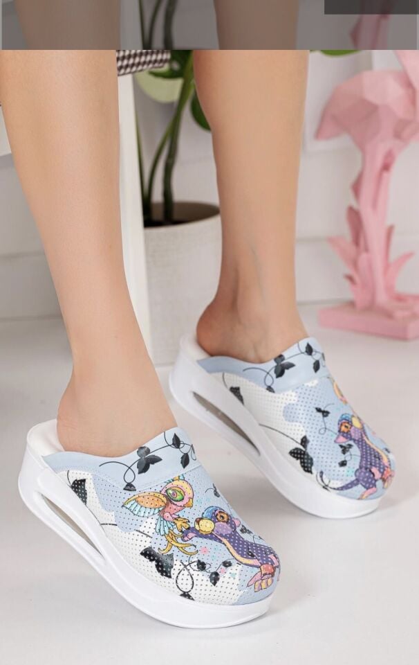 Renkli Hayvan Desenli Ortopedik Airmax Terlik