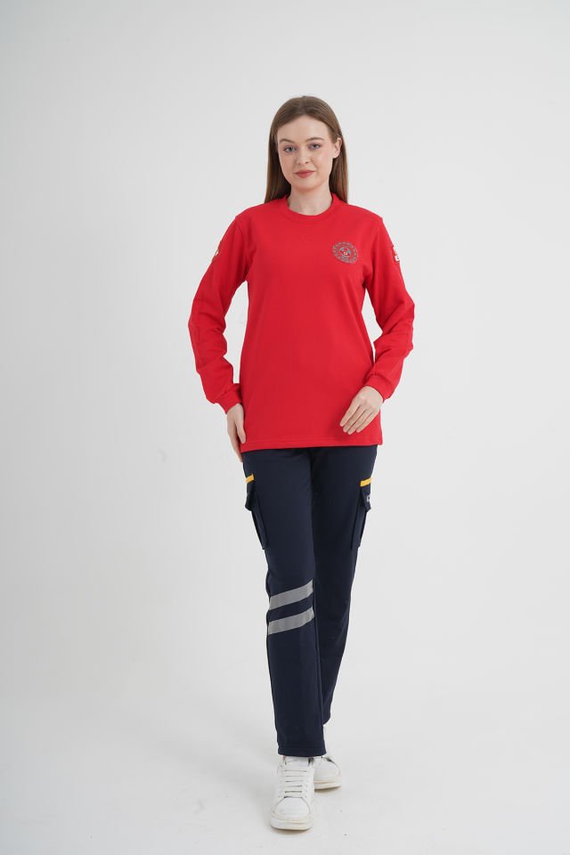 112 Acil Çağrı Merkezi Sıfır Yaka Kırmızı Swit (Unisex)