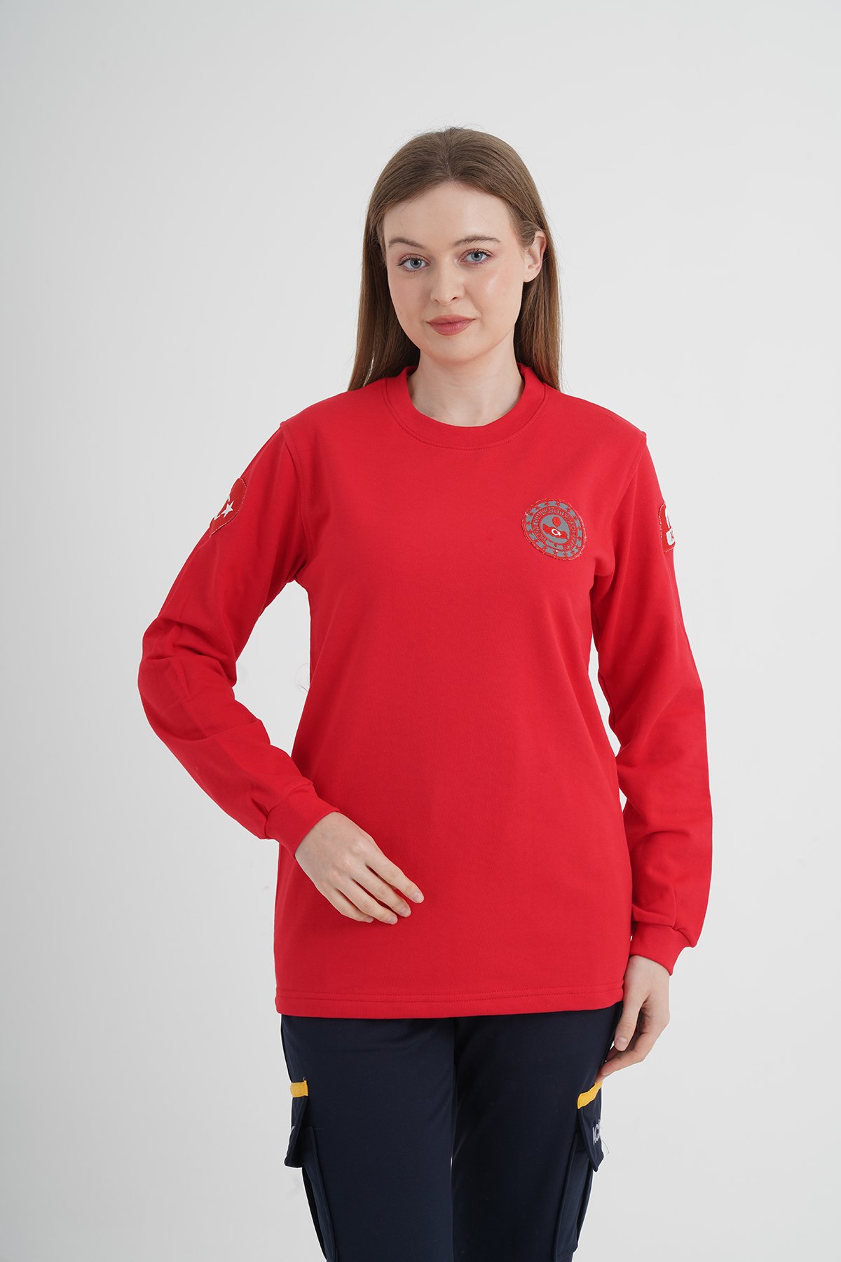112 Acil Çağrı Merkezi Sıfır Yaka Kırmızı Swit (Unisex)