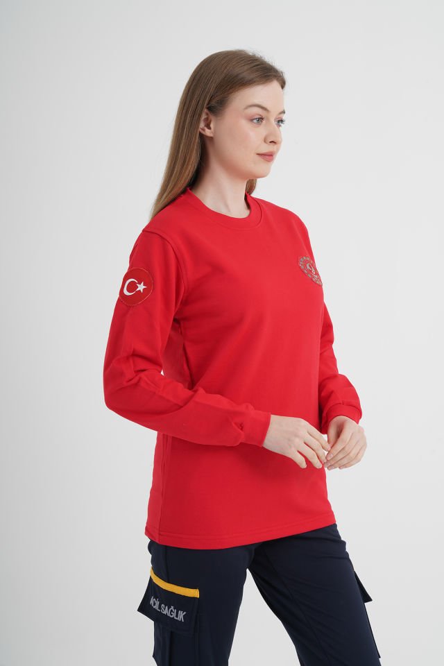 112 Acil Çağrı Merkezi Sıfır Yaka Kırmızı Swit (Unisex)