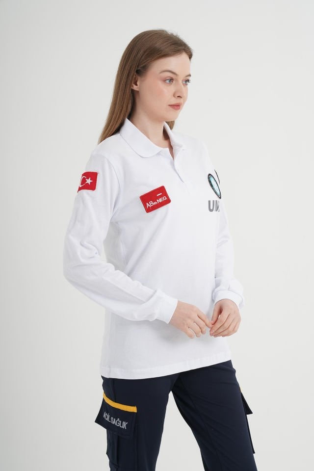 Yeni UMKE Beyaz Uzun Kollu Lacost T-shirt (Unisex)