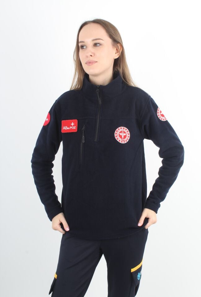 Yeni 112 Acil Sağlık Lacivert Fermuarlı Swit (Unisex)