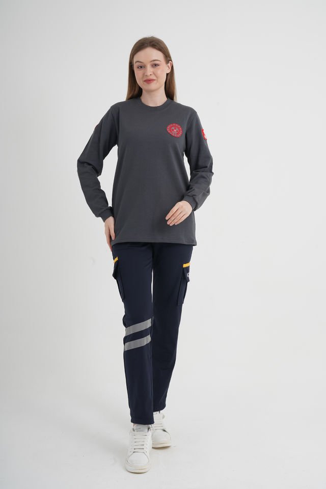 Acil Çağrı Merkezi Sıfır Yaka Füme Swit (Unisex)
