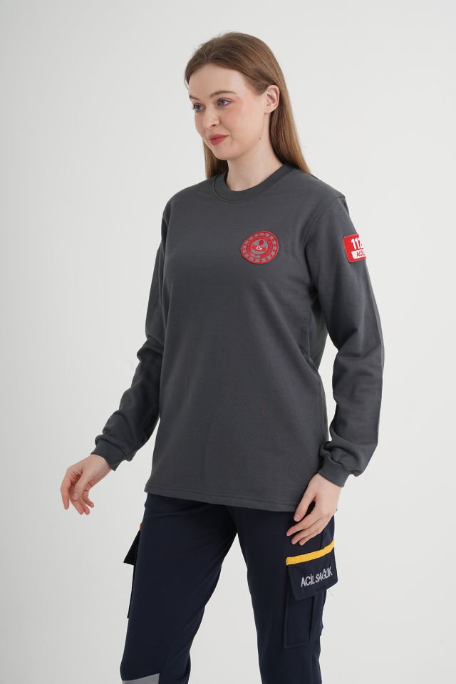 Acil Çağrı Merkezi Sıfır Yaka Füme Swit (Unisex)