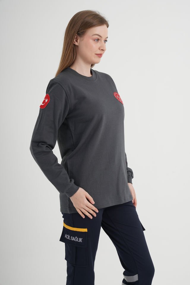 Acil Çağrı Merkezi Sıfır Yaka Füme Swit (Unisex)
