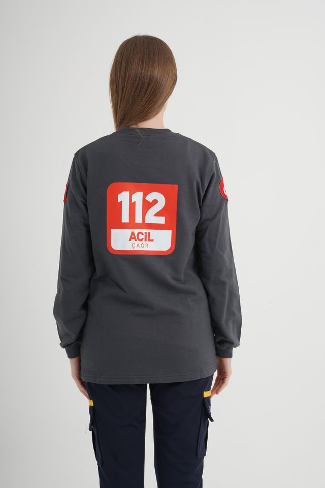 Acil Çağrı Merkezi Sıfır Yaka Füme Swit (Unisex)