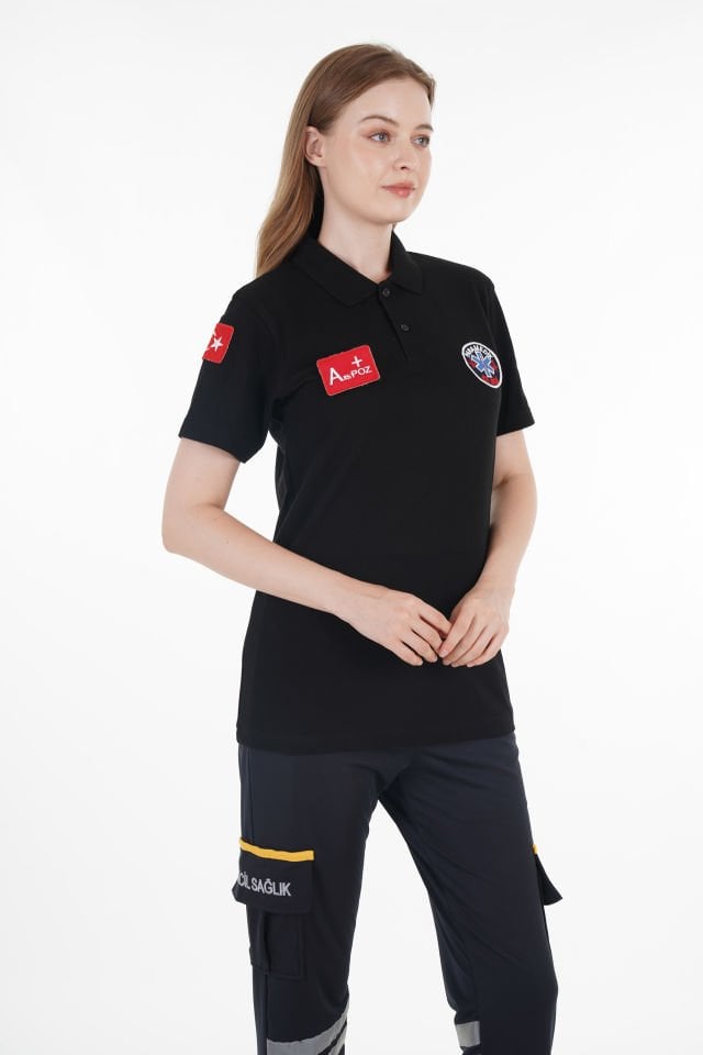 Yeni Siyah Paramedik Lacost T-shirt (Unisex)