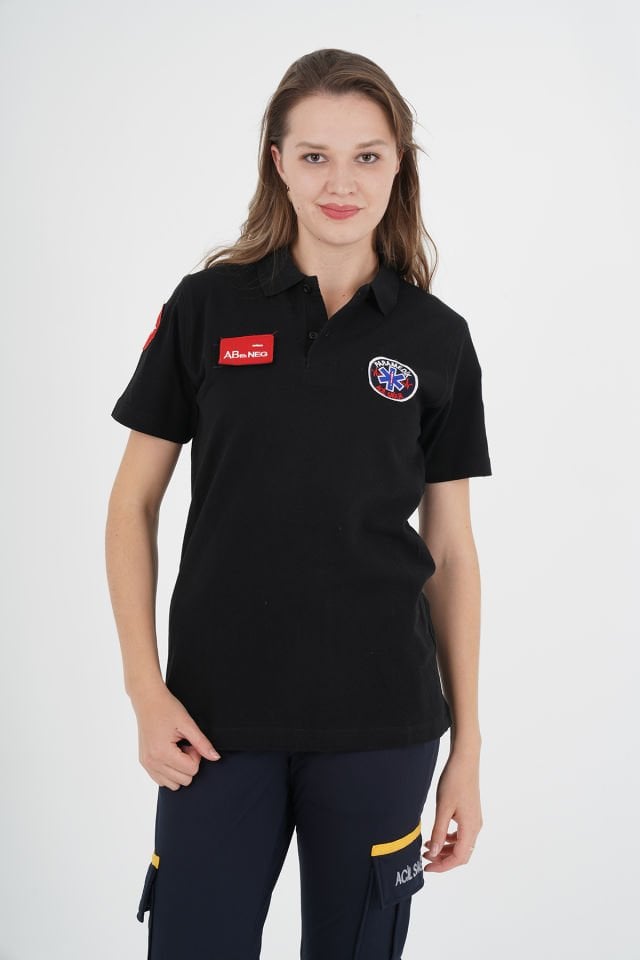 Yeni Siyah Paramedik Lacost T-shirt (Unisex)