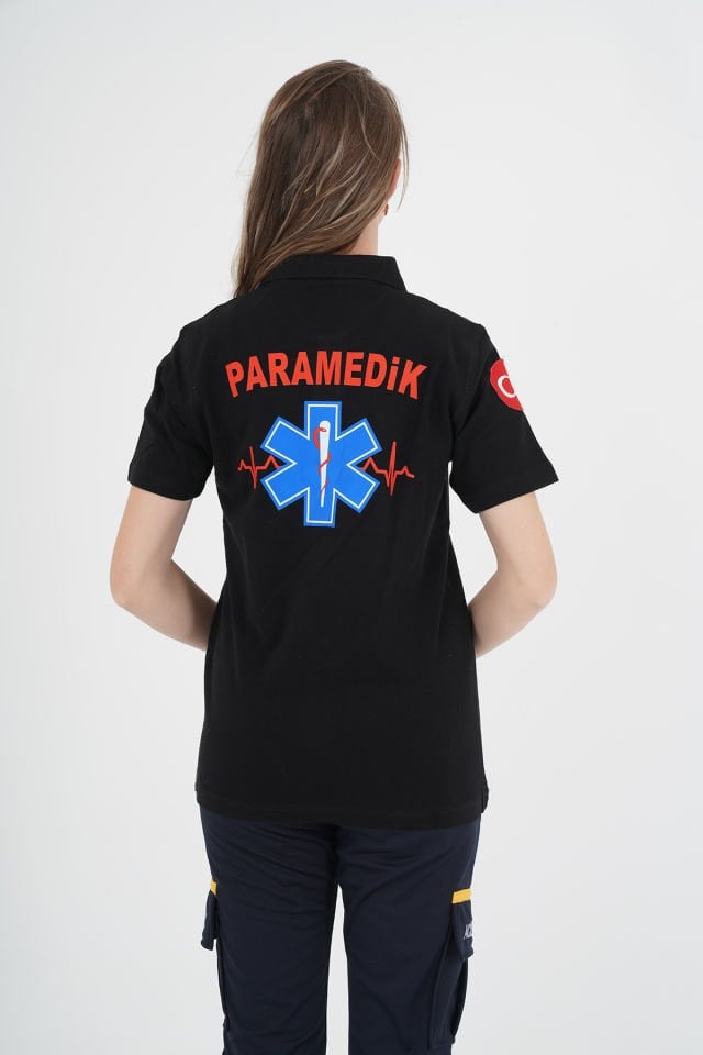 Yeni Siyah Paramedik Lacost T-shirt (Unisex)