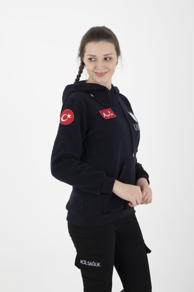 UMKE Lacivert Kapşonlu Swit (Unisex)