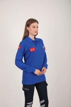 Yeni Paramedik Sax Mavisi Uzun Kollu Lacost T-shirt (Unisex)