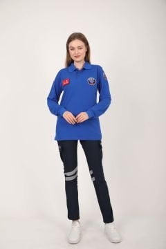 Yeni Paramedik Sax Mavisi Uzun Kollu Lacost T-shirt (Unisex)