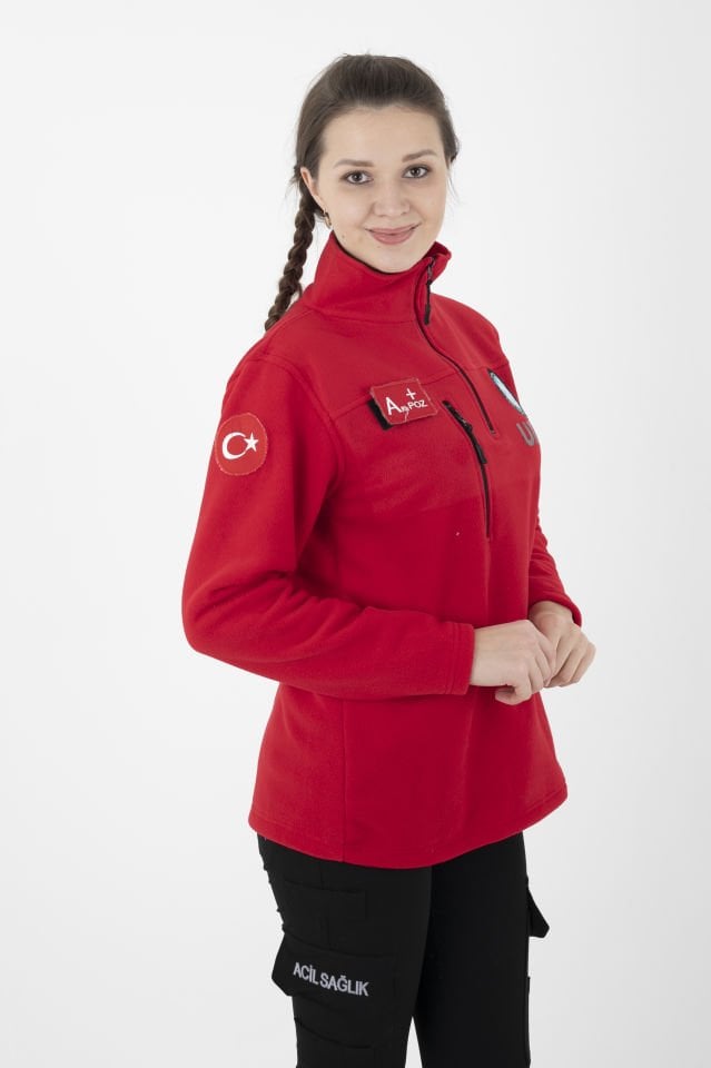 Yeni Fermuarlı Kırmızı UMKE Swit (Unisex)