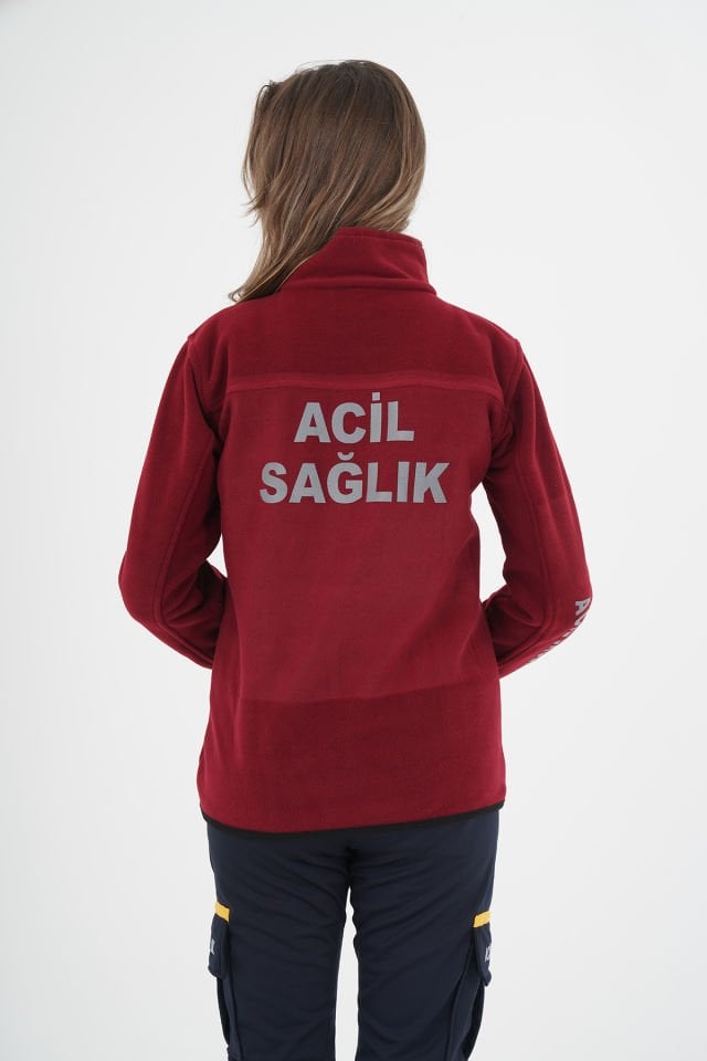 Yeni Bordo Acil Sağlık Polar (Unisex)