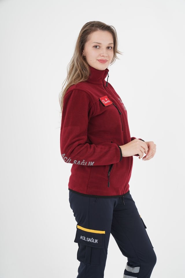 Yeni Bordo Acil Sağlık Polar (Unisex)