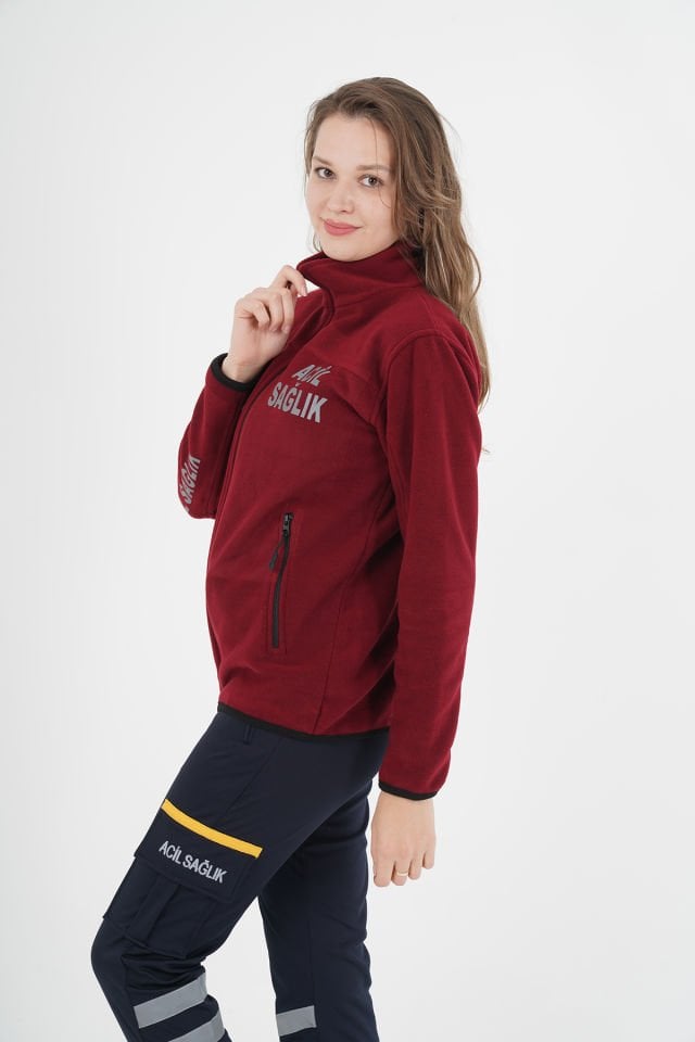Yeni Bordo Acil Sağlık Polar (Unisex)
