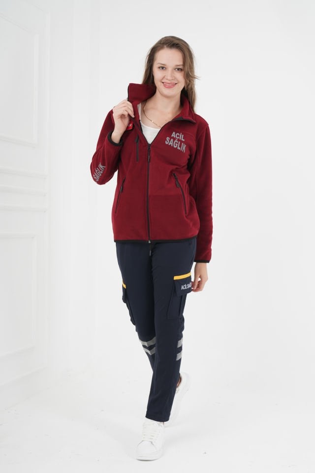 Yeni Bordo Acil Sağlık Polar (Unisex)