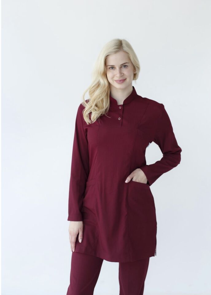 Bordo Tesettür Cerrahi Likralı Takım