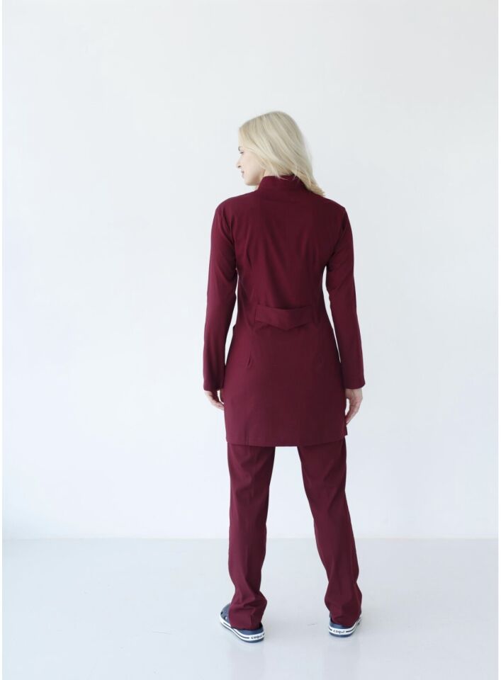 Bordo Tesettür Cerrahi Likralı Takım