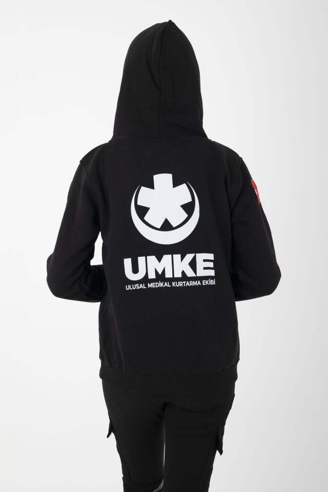 UMKE Siyah Kapşonlu Swit (Unisex)