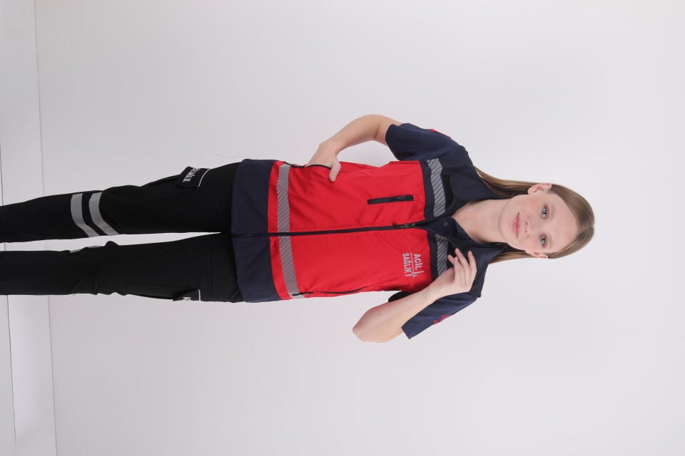 Özel Acil Sağlık Kırmızı Yelek (Unisex)