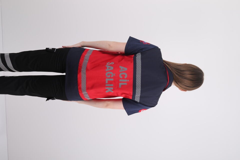 Özel Acil Sağlık Kırmızı Yelek (Unisex)