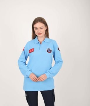 Yeni Paramedik Açık Mavi Uzun Kollu Lacost T-shirt (Unisex)