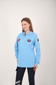 Yeni Paramedik Açık Mavi Uzun Kollu Lacost T-shirt (Unisex)