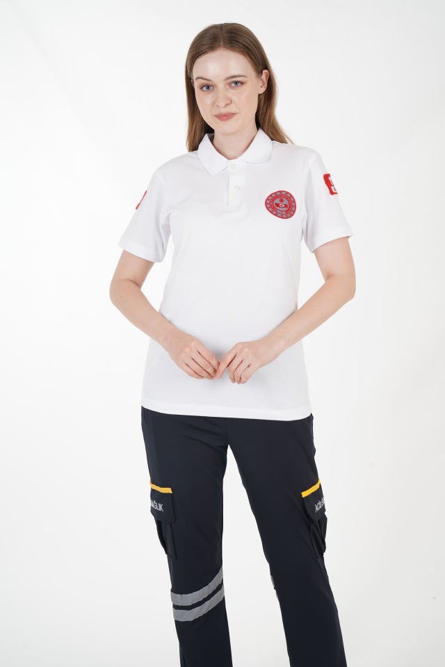 112 Acil Çağrı Merkezi Beyaz Lacost T-shirt (Unisex)