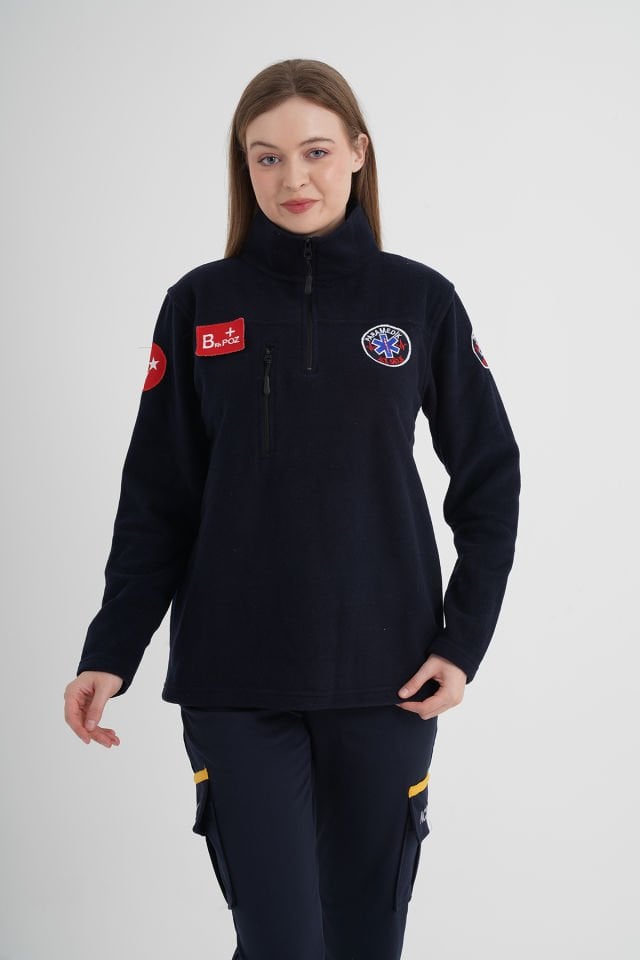 Yeni Lacivert Paramedik Fermuarlı Swit (Unisex)