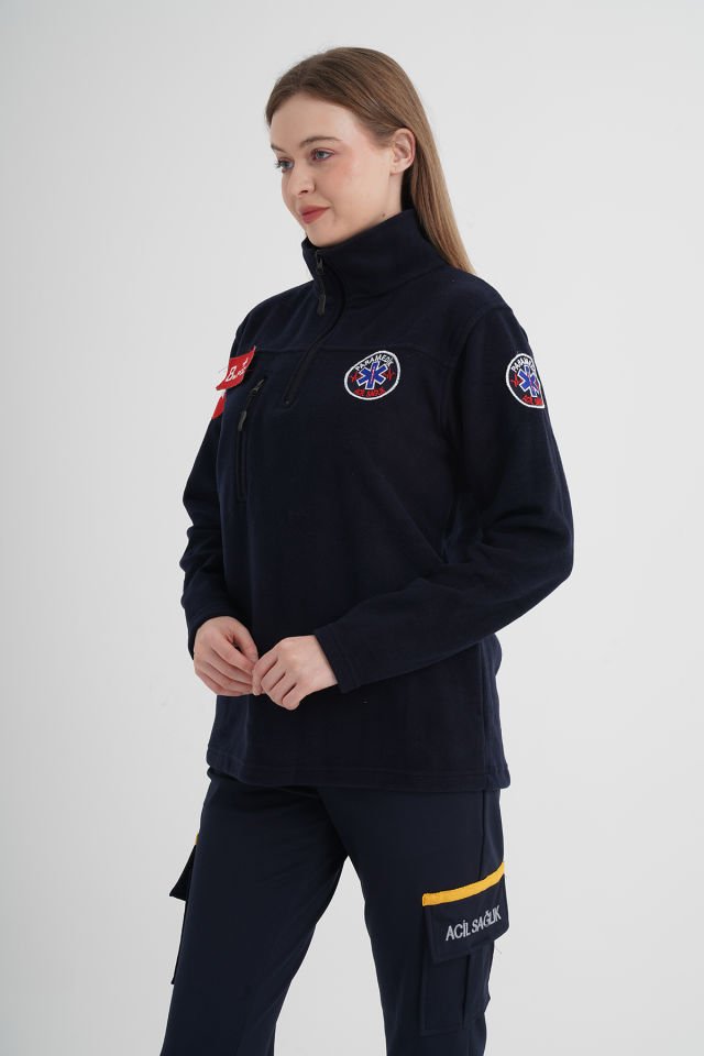 Yeni Lacivert Paramedik Fermuarlı Swit (Unisex)
