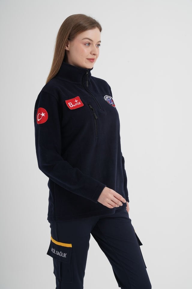 Yeni Lacivert Paramedik Fermuarlı Swit (Unisex)