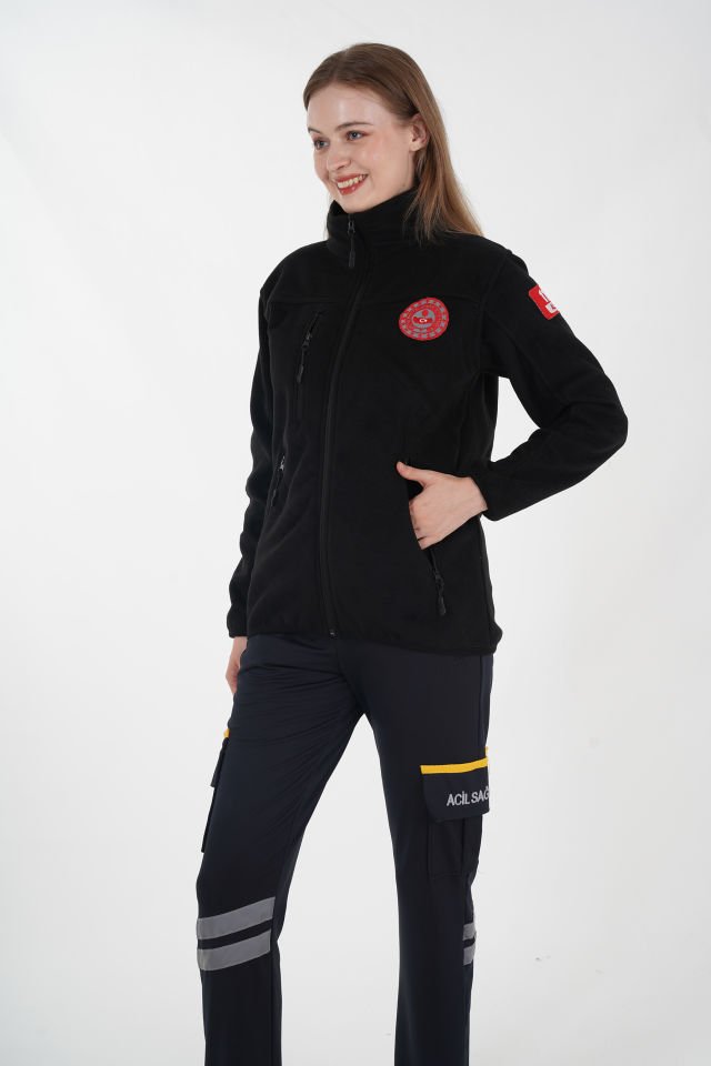 112 Acil Çağrı Merkezi Siyah Polar (Unisex)