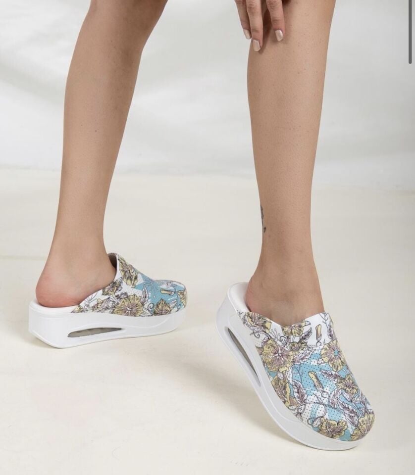 Sarmaşık Çiçek Desenli Airmax Ortopedik Terlik