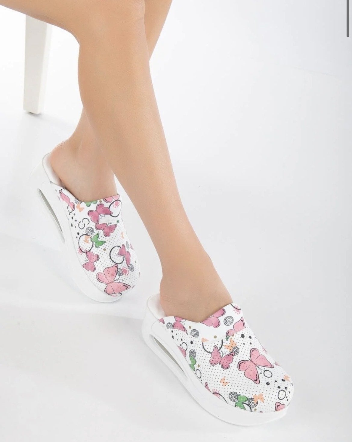 Pembe Kelebek Desenli Airmax Ortopedik Terlik