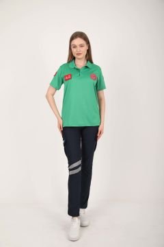 Yeni Acil Sağlık Açık Yeşil Polo Yaka Comfort T-shirt(Unisex-Fileli)
