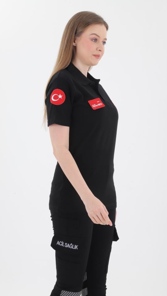 Yeni 112 Acil Sağlık Siyah Lacoste T-shirt (Unisex)