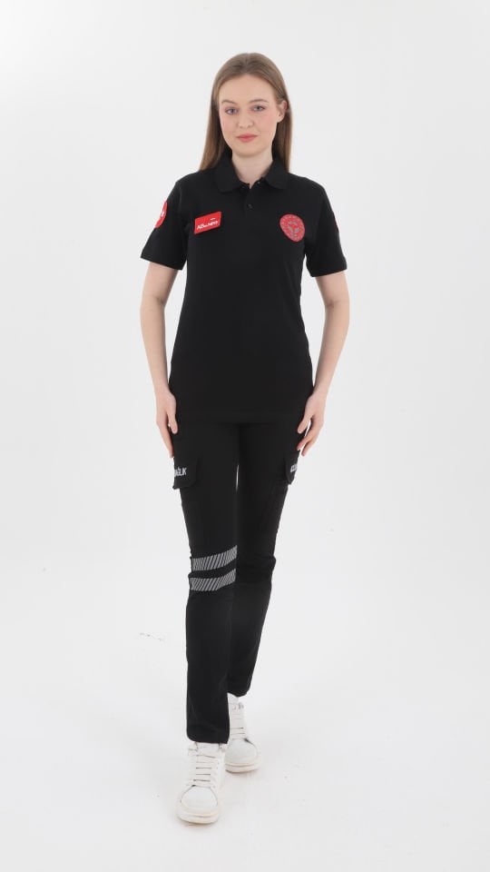 Yeni 112 Acil Sağlık Siyah Lacoste T-shirt (Unisex)