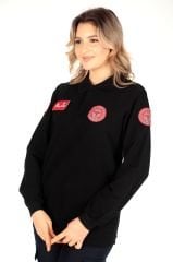 112 Acil Sağlık Siyah Uzun Kollu Lacoste T-shirt (Unisex)